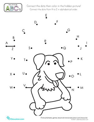 Alphabet Dot-to-Dot Dog House