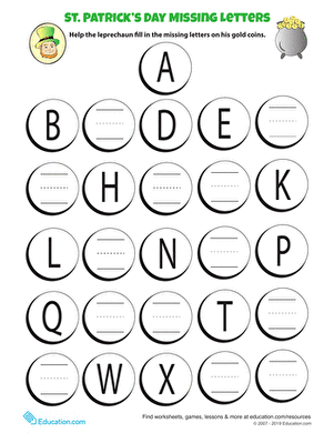 Fill in Missing Alphabet Letters