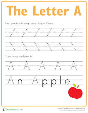 Practice Tracing the Letter A