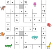 Mixed Operations: Math Crossword Puzzle