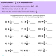 Mixed and Improper Fractions