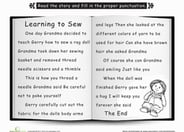 Punctuate the Story: Learning to Sew