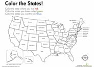 Geography: Color the States!