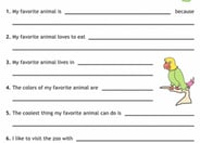Sentence Writing: Animals