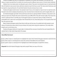 Reading Comprehension: Frederick Douglass