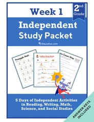Second Grade Independent Study Packet - Week 1