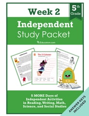 Fifth Grade Independent Study Packet - Week 2