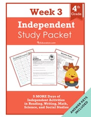 Fourth Grade Independent Study Packet - Week 3
