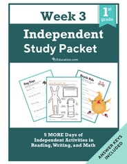 First Grade Independent Study Packet - Week 3