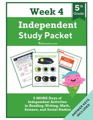 Fifth Grade Independent Study Packet - Week 4