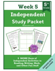 Fifth Grade Independent Study Packet - Week 5