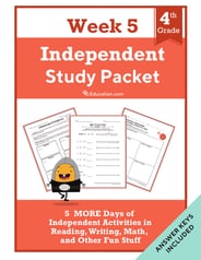 Fourth Grade Independent Study Packet - Week 5