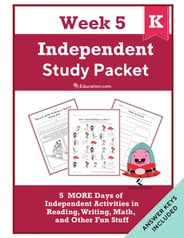 Kindergarten Independent Study Packet - Week 5