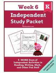 Kindergarten Independent Study Packet - Week 6