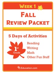First Grade Fall Review Packet - Week 1