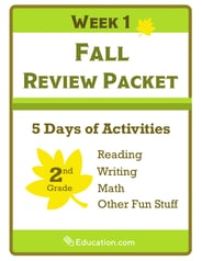 Second Grade Fall Review Packet - Week 1