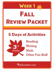Third Grade Fall Review Packet - Week 1