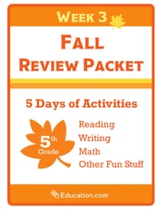 Fifth Grade Fall Review Packet - Week 3