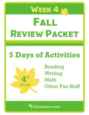 Fourth Grade Fall Review Packet - Week 4