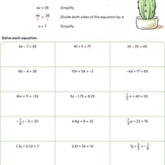 Solving Two-Step Equations: Level 1