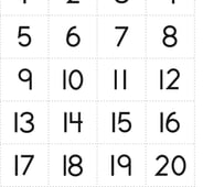 Number Cards 1–20