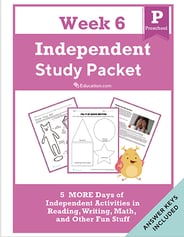 Preschool Independent Study Packet - Week 6