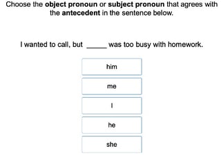 Pronoun Antecedent Agreement 2