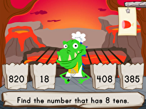 Dino Kitchen: Place Value to the Hundreds Place