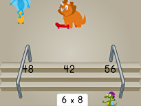 Dino Skateboarding: Multiplication Facts