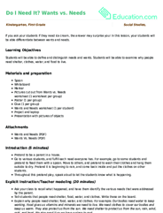 Do I Need It? Wants vs. Needs