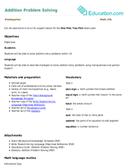 Addition Problem Solving