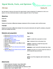 Signal Words, Facts, and Opinions