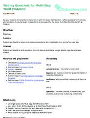 Writing Questions for Multi-Step Word Problems
