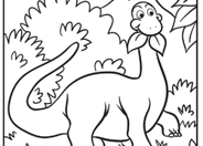 Cute Dinosaur Coloring Page