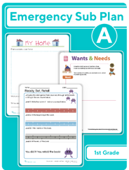 First Grade Daily Sub Plan Day 1