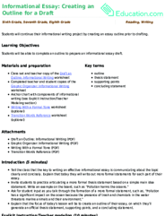 Informational Essay: Creating an Outline for a Draft