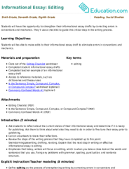 Informational Essay: Editing