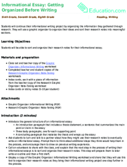 Informational Essay: Getting Organized Before Writing