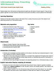 Informational Essay: Prewriting With Research