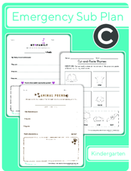 Kindergarten Daily Sub Plan Day 3