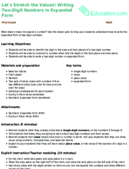 Let's Stretch the Values! Writing Two-Digit Numbers in Expanded Form