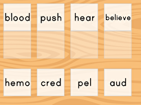 Match: Meaning of Root Words (Game 2)