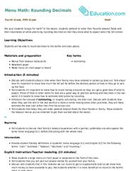 Menu Math: Rounding Decimals