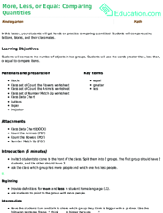 More, Less, or Equal: Comparing Quantities