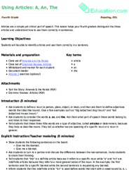 Using Articles: A, An, The